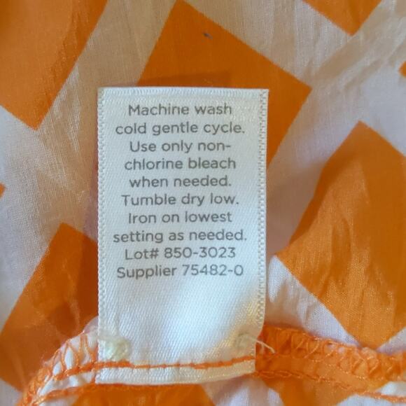 JCPENNEY Orange & White Silk Blend Top M - Picture 6 of 6